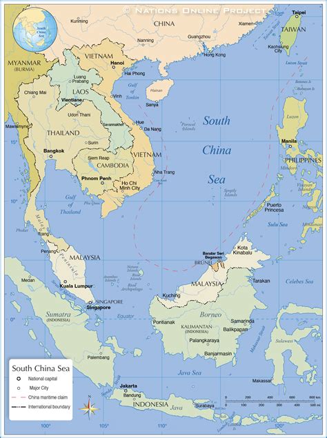 south china sea area with coordinates